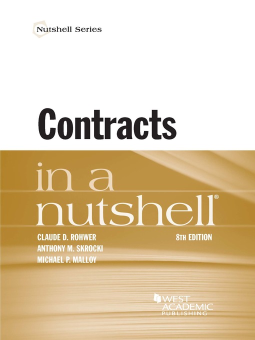 Title details for Contracts in a Nutshell by Claude Rohwer - Available